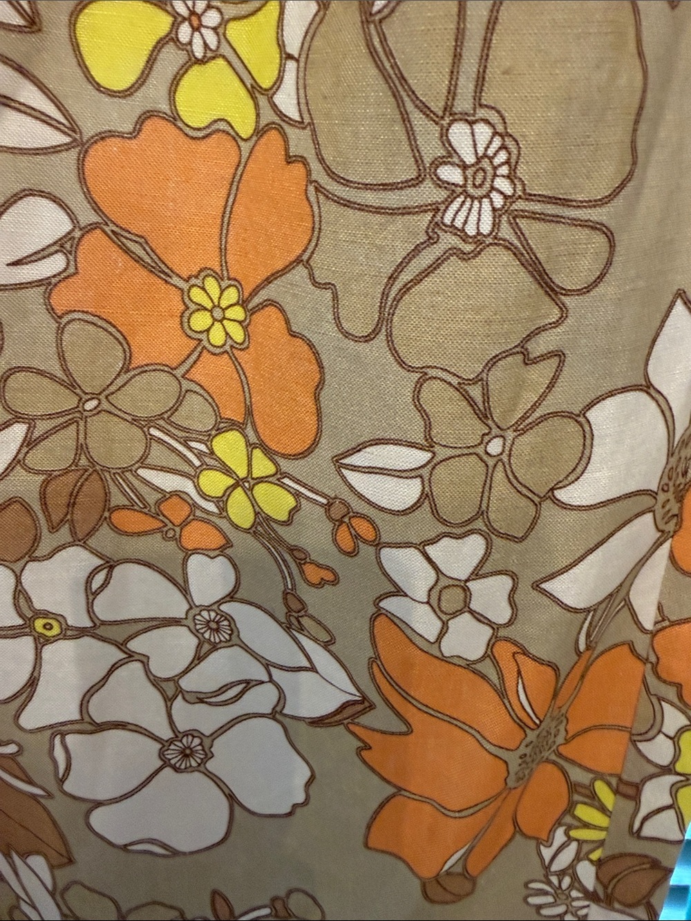 Floral Paperbag Waist Wide-Leg Pants- Orange & Tan - Picture 2 of 6